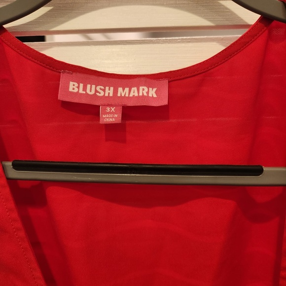 Blush Mark Red Short Sleeved Wrap Dress 3X - Picture 4 of 5